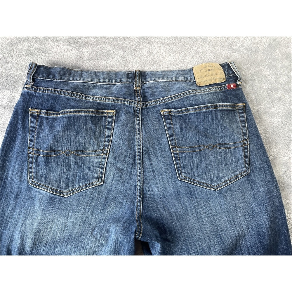 Lucky Brand 429 Classic Straight Jeans Men's 36x31 (Tag: 36x32) Blue Dark Wash - Picture 4 of 13